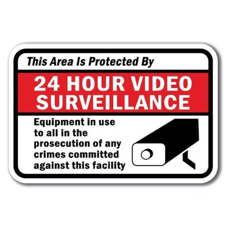 SIGNMISSION Safety Sign, 12 in Height, Aluminum, Video Surv - This Area A-1218 Video Surv - This Area